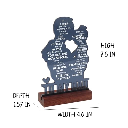 Dad Gifts from Daughter - Meaningful Fathers Day, Birthday, Christmas Sentimental Present for Father, Step Bonus Dad Daddy Papa Pop Old Man Acrylic Keepsake Plaque for Desk Decor Office Home - Image 6