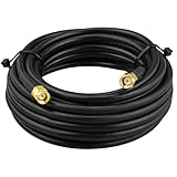 Boobrie SMA Cable Low Loss Antenna Cable SMA Male to SMA Male Plug Extension Cable RG58 Coaxial Cable and Two-Way Radio Applications 5M for 3G/4G/LTE/Ham/GPS/RF Radio to Antenna or Surge Arrester Use