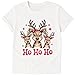 Custom Christmas T-Shirt – Deer “Ho Ho Ho” Design – Personalized Back Name – Handmade Holiday Tee in Multiple Sizes & Colors