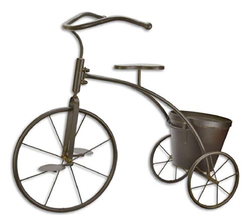 Casa Padrino deco bike with flowerpot brown 78.3 x 39 x H. 65.3 cm - Garden Decoration