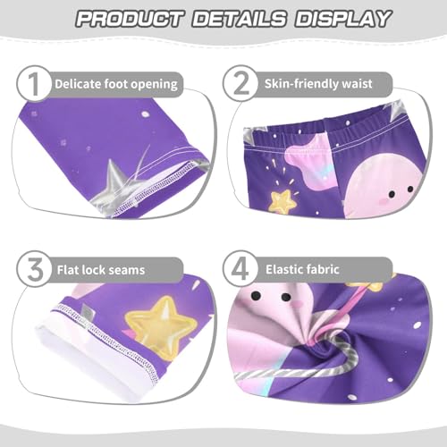 Cute Ghosts with Stars Girls Leggings Stretchy Dance Pants for Kids3