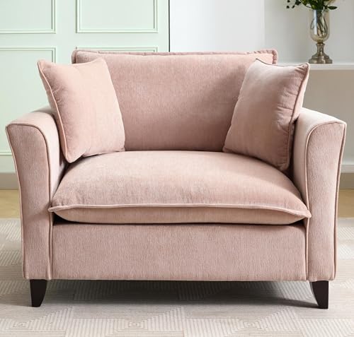 Sillón estándar chenille rosa cómodo miniatura 1