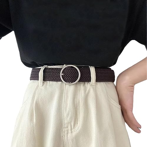 Swtddy 2 Pack Women's Stretch Braided Web Belts Elastic For Jeans Casual Pants Dresses Belt3