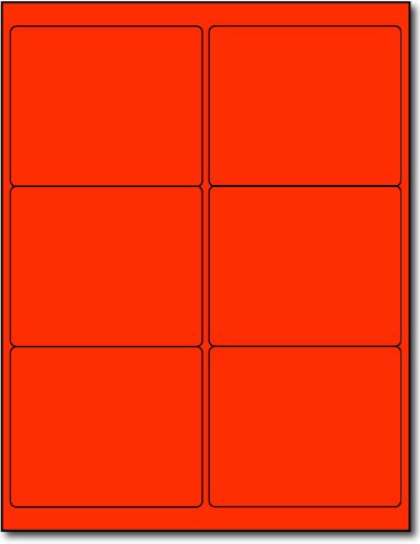 Étiquettes d'expédition fluorescentes rouges 10,2x8,9cm pour colis - Lot de 150