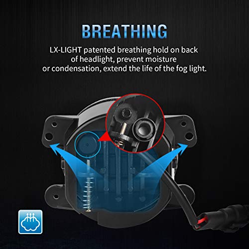 Image of LX-LIGHT 4 Inch 60W LED Fog Light with EMC Compatible with Jeep Wrangler TJ LJ JK Dodge Journey Front Bumper Lights(Pair)
