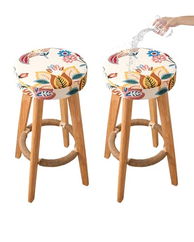 Image of CRFATOP 2 Pack Waterproof Bar Stool Covers Round Seat Slipcover,L,05 | 15-18 In Stretch Counter Cushion Protector, Washable, Pet Friendly, for Bar Kitchen Living Room Decor, No Cushion or Pad