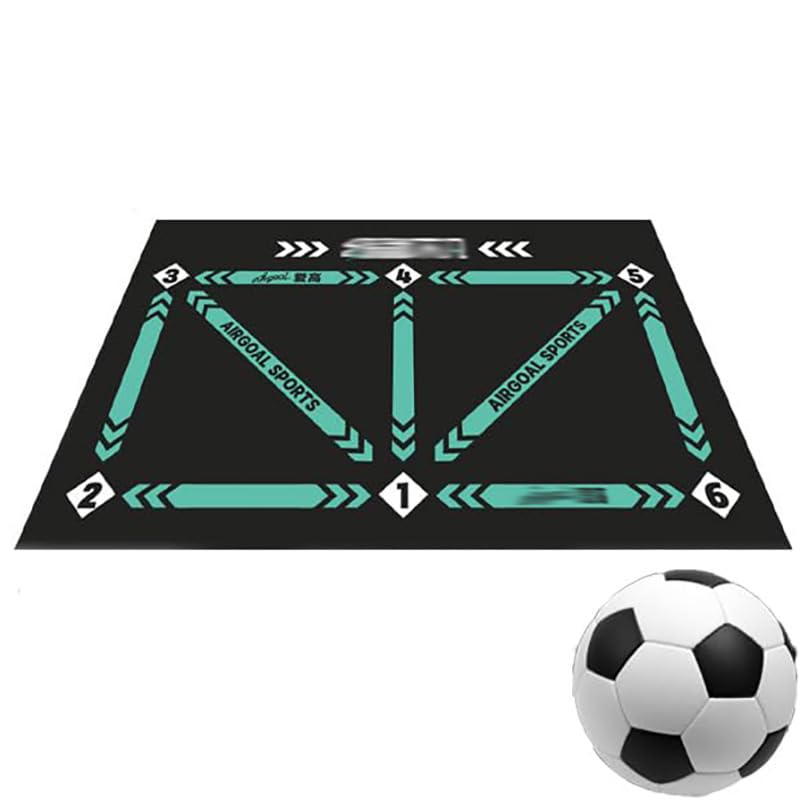 MaxtiL Football Footstep Training Mat, Non-Slip Regular Training System Blanket, Football Door Mat Anti-Skid Carpet, Dribble Silent Sports Auxiliary Props for Football Training black
