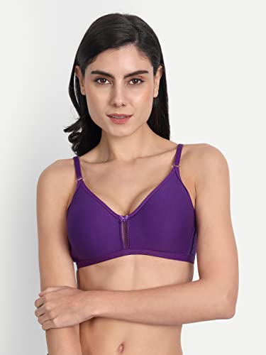 Image of Women's Full Coverage Cotton Blend Bra | Wired Free Lightly Padded Everyday Wear Bras | Soft Breathable Comfortable T-Shirt Bra | Adjustable Straps Lightweight Daily Inner wear for Women Pack of 2