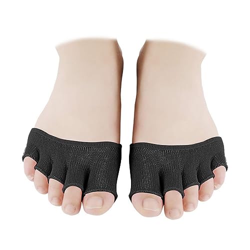 minkissy Women's Ankle Socks 4 Pack Toe Covers Separate Toes Breathable Cotton Peep Socks for Fitness