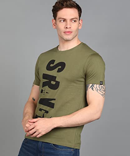 Image of Urbano Fashion Men's Graphic Printed Round Neck Half Sleeve Slim Fit Cotton T-Shirt