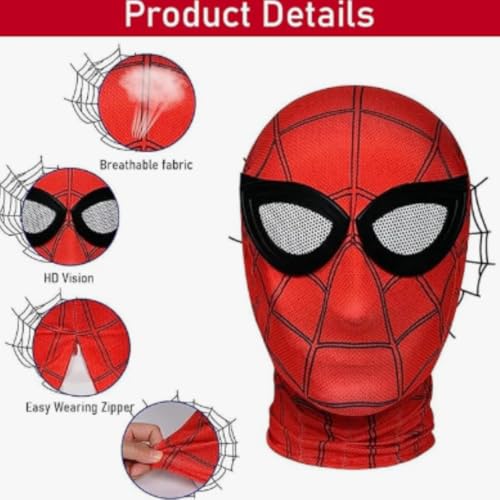 Image of Wanna Party 3D Super Hero Mask - Superhero Cosplay Accessory for Kids and Adults, Fun Role-Play Mask for Parties, Halloween, Dress-Up Events, and Action-Themed Celebrations
