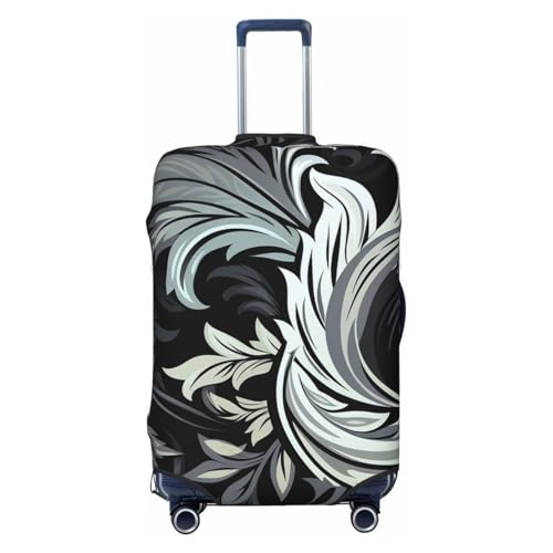 Travel Luggage Cover Black and white design pattern Suitcase Protector Elastic Washable Stretch Suitcase Protector Anti-Scratch Travel Suitcase Cover Fit 18-32 Inch Luggage