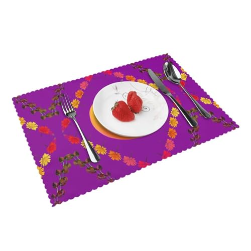 Smiley Lot de 4 sets de table en PVC tissé, lavables, antidérapants, résistants à la chaleur,...