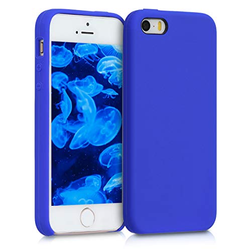 kwmobile Carcasa Compatible con Apple iPhone SE (1.Gen 2016) / iPhone 5 / iPhone 5S Funda   Case TPU y Silicona antigolpes   Apto Carga inalámbrica   Azul báltico