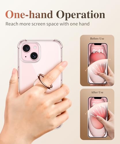 Image of GVIEWIN Marble Cell Phone Ring Holder, Metal Kickstand Grip 360 Rotation | Compatible with iPhone 17 /16 /15 /14 /Pro /Plus Series & Galaxy S26 /S25 Ultra Non-Magnetic Adhesive Phone Grip (Orange)
