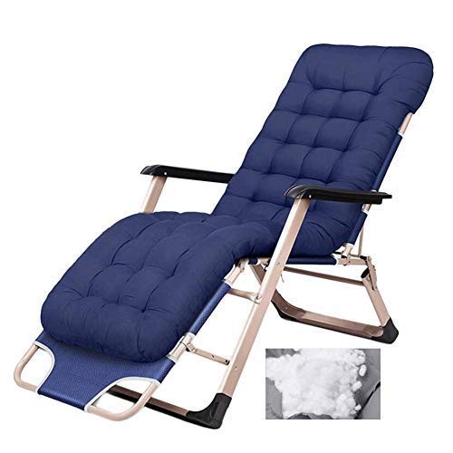 Chaise longue inclinable bleue pour jardin et terrasse | Supporte 200 kg