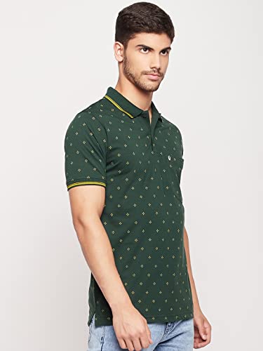 Image of UNIBERRY Men's Cotton Blend Half Sleeve Printed Polo Neck T-Shirt Has A Short Sleeve & Pocket On ChestBZRMT6-MR