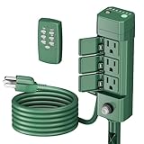 BN-LINK Outdoor Power Strip Yard Stake Timer, Photocell Dusk Till Dawn 6 Grounded Outlets 6 ft Cord Weatherproof for Christmas Lights, 1875W/15A ETL Listed