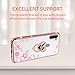 KuDiNi for Samsung Galaxy A11 Phone Case, Glitter Crystal Slim for Women, Bling Cute Butterfly Heart Floral Clear Soft TPU Protective Cover with Ring Kickstand+Strap for Galaxy A11 (Rose Gold)