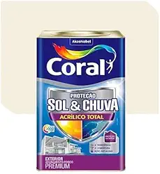Kit Tinta Acrílica Coral Sol E Chuva 18L Com Trincha Dupla 538 - Pintura Resistente E Acabamento Profissional