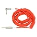 KIRLIN Cable Kirlin IMK-202PFGL-30/RDF-Straight to Right Angle ¼” Premium Coil Instrument Cable, PVC Jacket-30ft, Red Translucent (IMK-202PFGL-30/RDF)