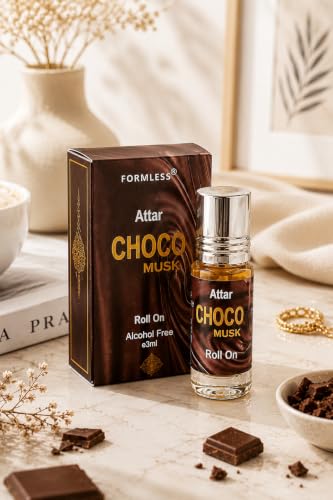 Image of Formless Choco Musk 3ml Attar Unisex - Premium Chocolate Musk Fragrance Oil, Long Lasting Alcohol-Free Perfume, Sweet Scent, Pocket Size Roll-On, Travel Friendly Daily Wear & Special Occasions