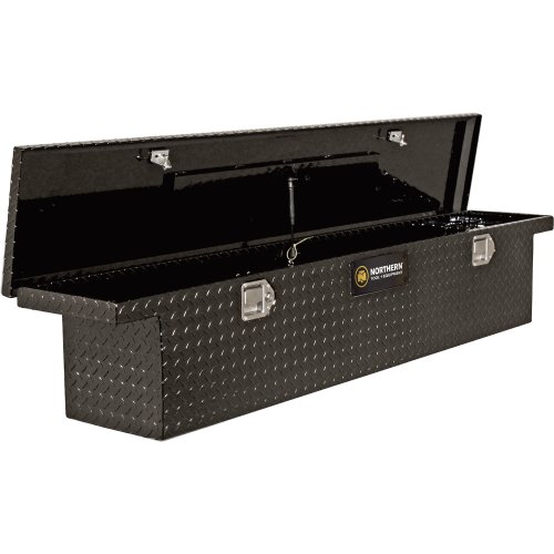 Northern Tool Slim Low Profile Crossover Truck Tool Box - Aluminum, Gloss Black, Paddle Latches, 69In. X 12In. X 13In., Model# 36212712 #TOP20