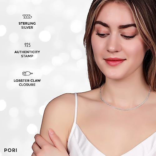 PORI JEWELERS Sterling Silver Italian 2.5MM Solid Franco Square Box Link Chain Necklace3