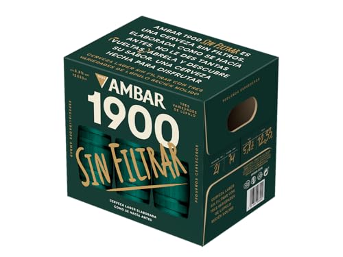 Ambar 1900 sin filtrar- 12 Botellas x 33cl - 5.8% Volumen de Alcohol