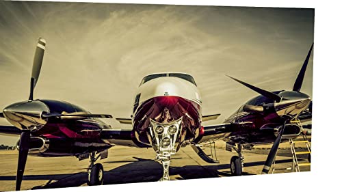 Magic Canvas Art - Imagen de avión piloto a máquina, lienzo de 1 pieza, impresión de alta calidad, moderno mural, diseño de pared – A3727, tamaño: 75 x 50 cm