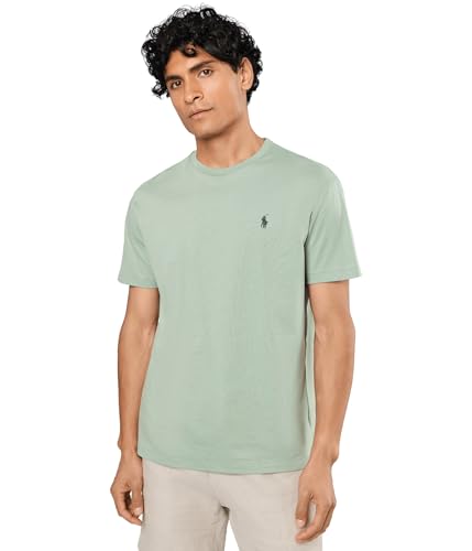Image of POLO RALPH LAUREN Men's Classic Fit Jersey Crewneck T-Shirt Light Green SM