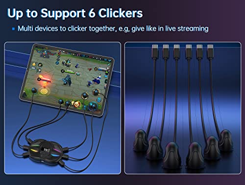 Auto Clicker [6 Clickers] For Phone Pad, Capacitive Screen Device. Give A Like In Apps, Gaming, Shopping, Deal, Live Streaming, Reward Tasks. Adjustable Speed - 1 Host With 6 Clickers #TOP3