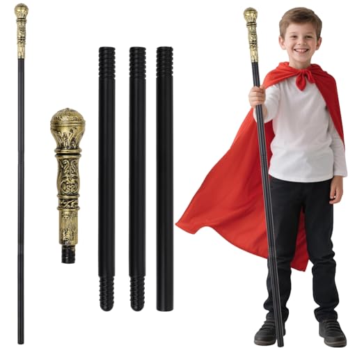 Fzyisw Gehstock Kostüm Vintage Zepter Stab 120 cm Kunststoff Gehstock für Halloween Cosplay Kostüm Karneval Mottoparty, Antiker Gehstocks Partyzubehör Kleid Requisite