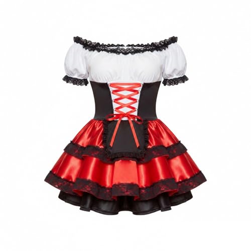 Minivestido con hombros descubiertos traje bávaro sexy de capa desmontable 5