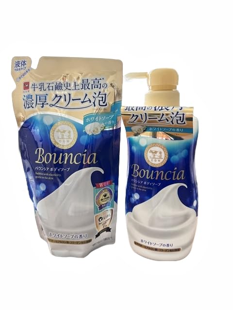 Bundle – Bouncia Premium Moisturizing Body Wash Set, Deep Moisture Body Soap 16.2 fl oz (480 ml) + Refill 12.2 fl oz (360 ml) image 4