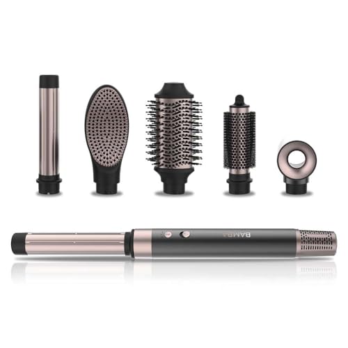 Cecotec Cepillo de Aire Caliente Secador Moldeador Alisador 6 en 1 Bamba CeramicCare AirGlam Original. 1400W, 6 Cabezales Intercambiables, Efecto Coanda, 2 Velocidades y 3 Temperaturas, Ion Real