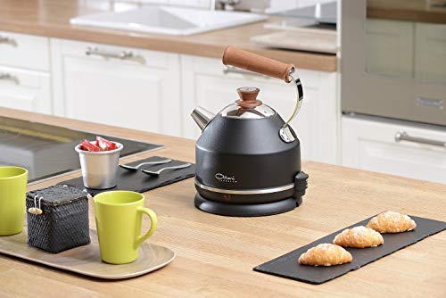 Ottoni Fabbrica Elektrischer Wasserkocher Edelstahl Mahagoni Holz Made in Italy 1,7L 2400W,Automatische Abschaltung,BPA… – Bild 3