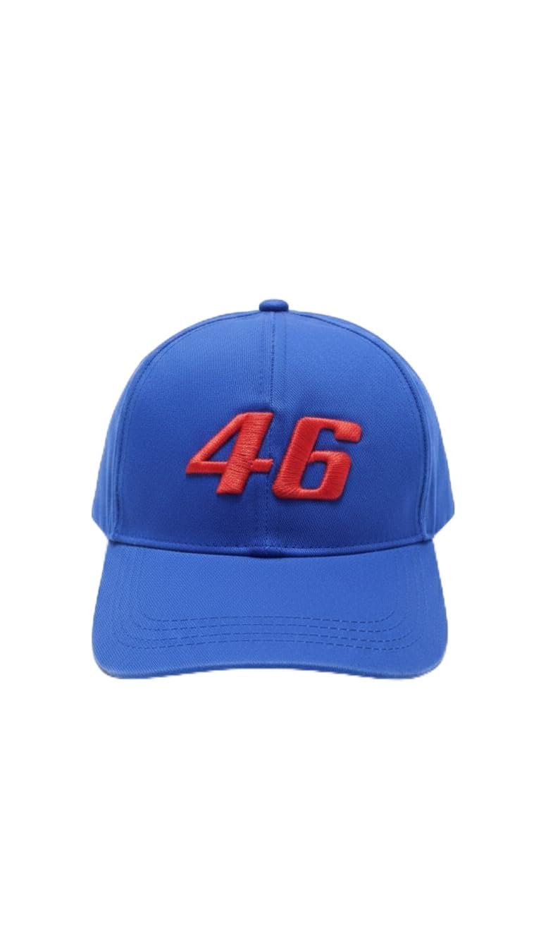 Baseball Cap with 46 Embroidery, Blue with Red Number, Adjustable Sports Hat