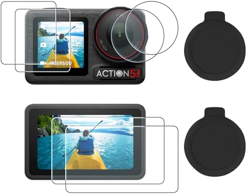 AMAZEAR Lens Screen Protector for DJI Osmo Action 5 Pro Accessories(2 Sets)