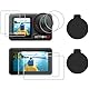 AMAZEAR (2 Pack Displayschutzfolie für DJI Osmo Action5 Pro, Includes 2 Lens Silicone Covers, Gehärtete Glasschutzfolie für DJI Action 5 Pro Zubehör, Ultra HD, 9H Härte, Kratzfest