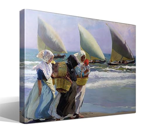 cuadrosfamosos.es | Cuadro | Canvas | Wall Art | Las tres velas de Joaquín Sorolla | Impresión Giclée sobre lienzo de algodón 100% | Bastidor de 3cm | 40x55cm