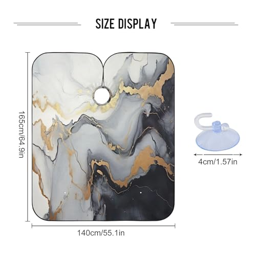 Capa profesional impermeable para cortar cabello Golden Marble con cierre ajustable de broche para peluquería y estilismo miniatura 3