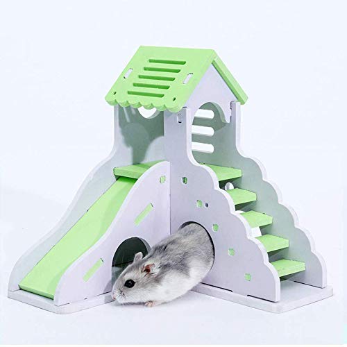 Hamster House Toys Small Animal Hideout Slide DIY Gerbil Hut ...