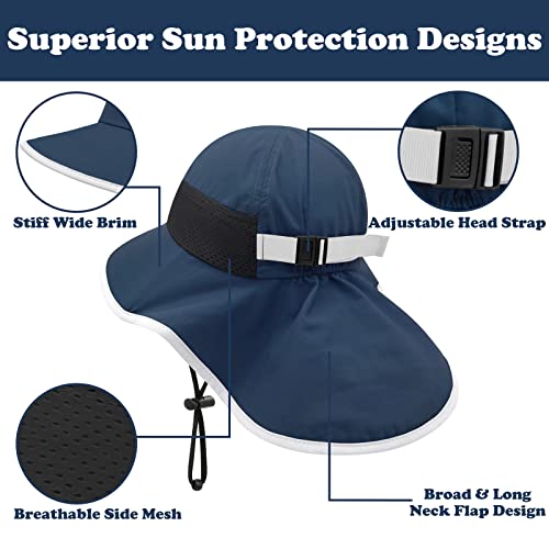 Kids Sun Hat Toddler Sun Hat UPF50+ Girls Boys Sun Hat with Neck Flap Toddler Beach Hat Baby Summer Hat Toddler Hat 1-6Y2