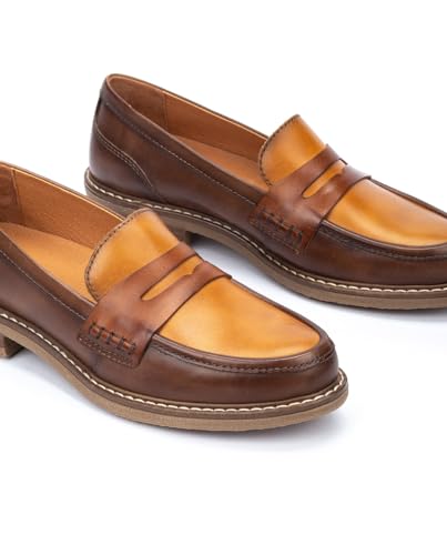 Image of PIKOLINOS Aldaya W8J-3541 Women's Loafers - Premium Calfskin Leather Slip-On - Lightweight Comfort, Removable Insole, Medium & Wide Width Ergonomic Everyday Support
