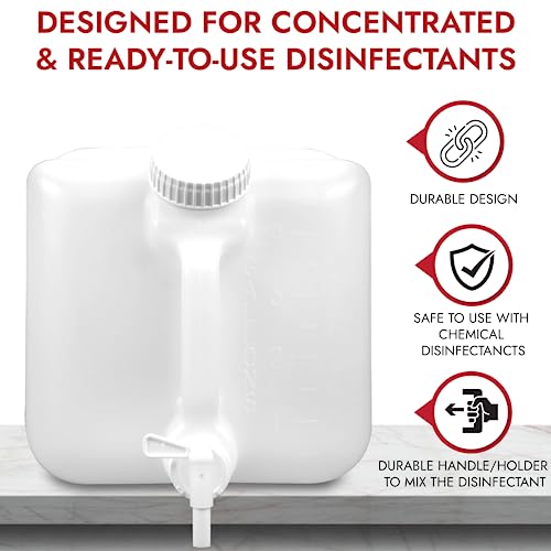 Image of Lucasol 2.5 Gallon Empty Chemical Dispenser - Refillable Disinfectant Mix Tank