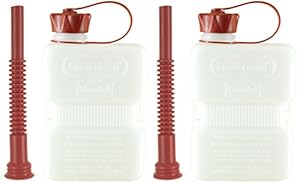 FuelFriend®-PLUS CLEAR 1,0 Liter - Klein-Benzinkanister Mini-Reservekanister + Flexibles Auslaufrohr - im Doppelpack