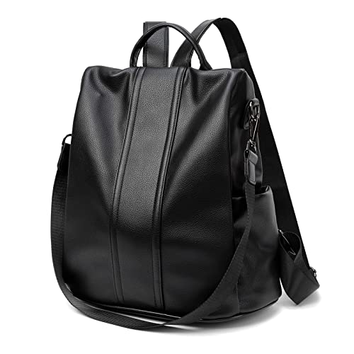 Image of PINCNEL Women Backpack Purse Waterproof Nylon Anti-theft Rucksack Lightweight Shoulder Bag, Medium, Black
