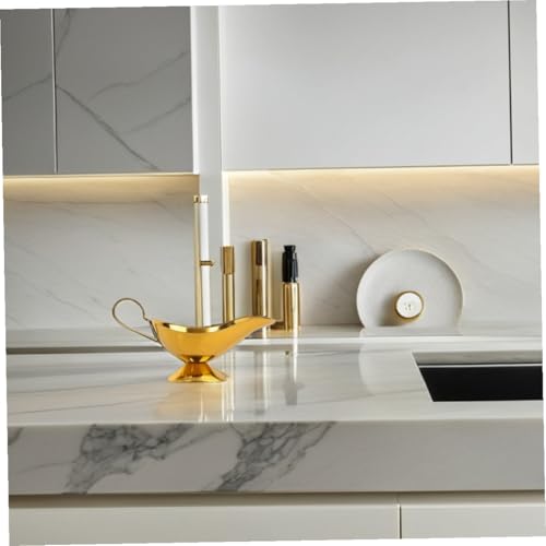 Salsiera in Acciaio Inossidabile Addensata Barattolo per Salsa e Condimenti Multiuso Elegante Gravy Boat Oro per Casa e Ristorante Dispenser per Salse di Bistecca Pepe e Insalata - immagine 5