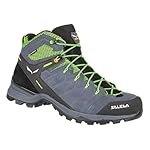 Salewa Alp Mate Mid Botas Hombre, Negro, 9: Una cómoda bota de media caña para hombre que ofrece rendimiento en excursiones alpinas en una amplia variedad de condiciones y terrenos Sistema 3F: Nuestro sistema 3F conecta el sistema de cordones con la suela y el talón para garantizar que la flex...